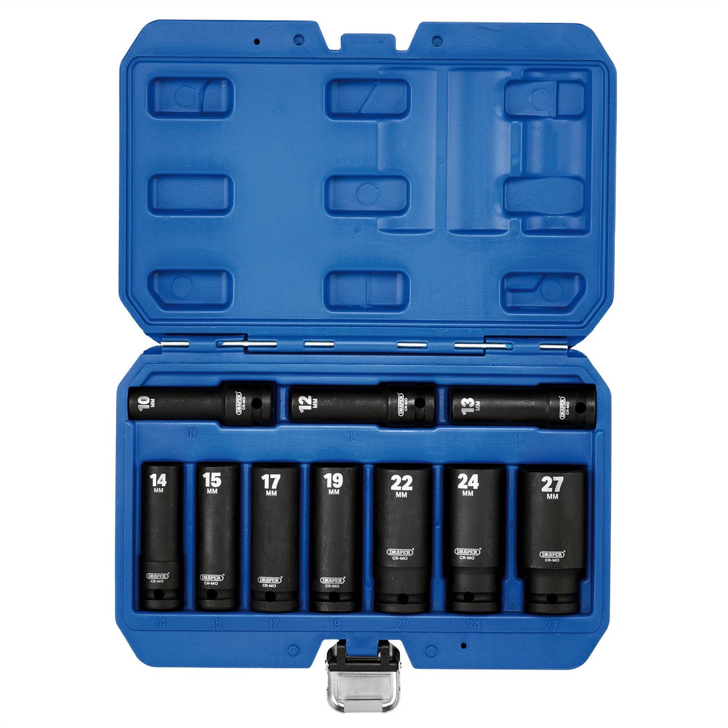 Draper 83096 Metric Deep Impact Socket Set 1/2" Sq. Dr. 10 Piece Draper