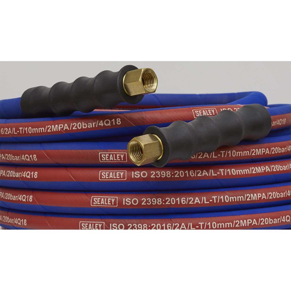 Sealey AH10R Air Hose 10m x Ø8mm with 1/4"BSP Unions Extra-Heavy-Duty Sealey