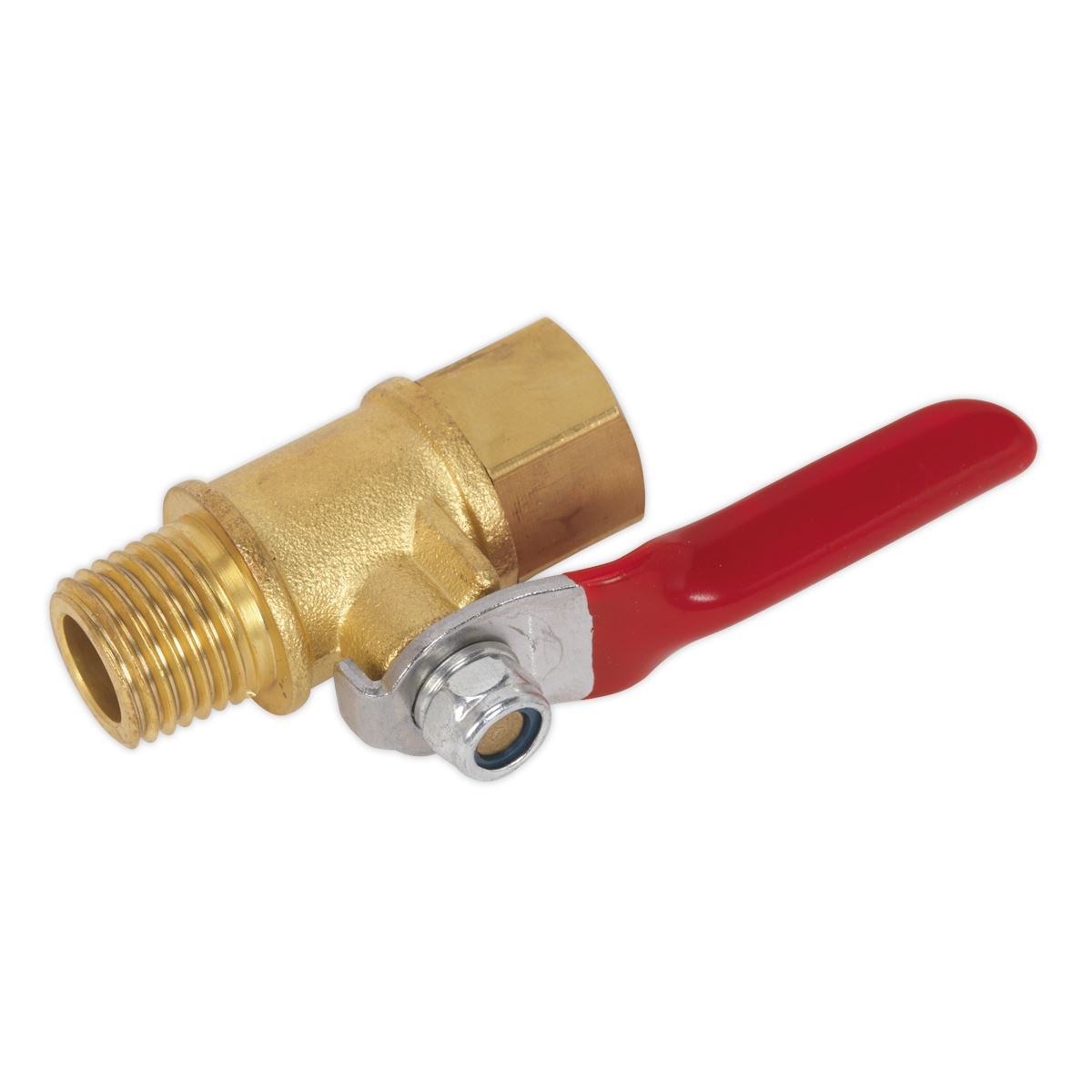 Sealey SA906 Lever Ball Valve 1/4"BSPT (M) x 1/4"BSP (F) Sealey