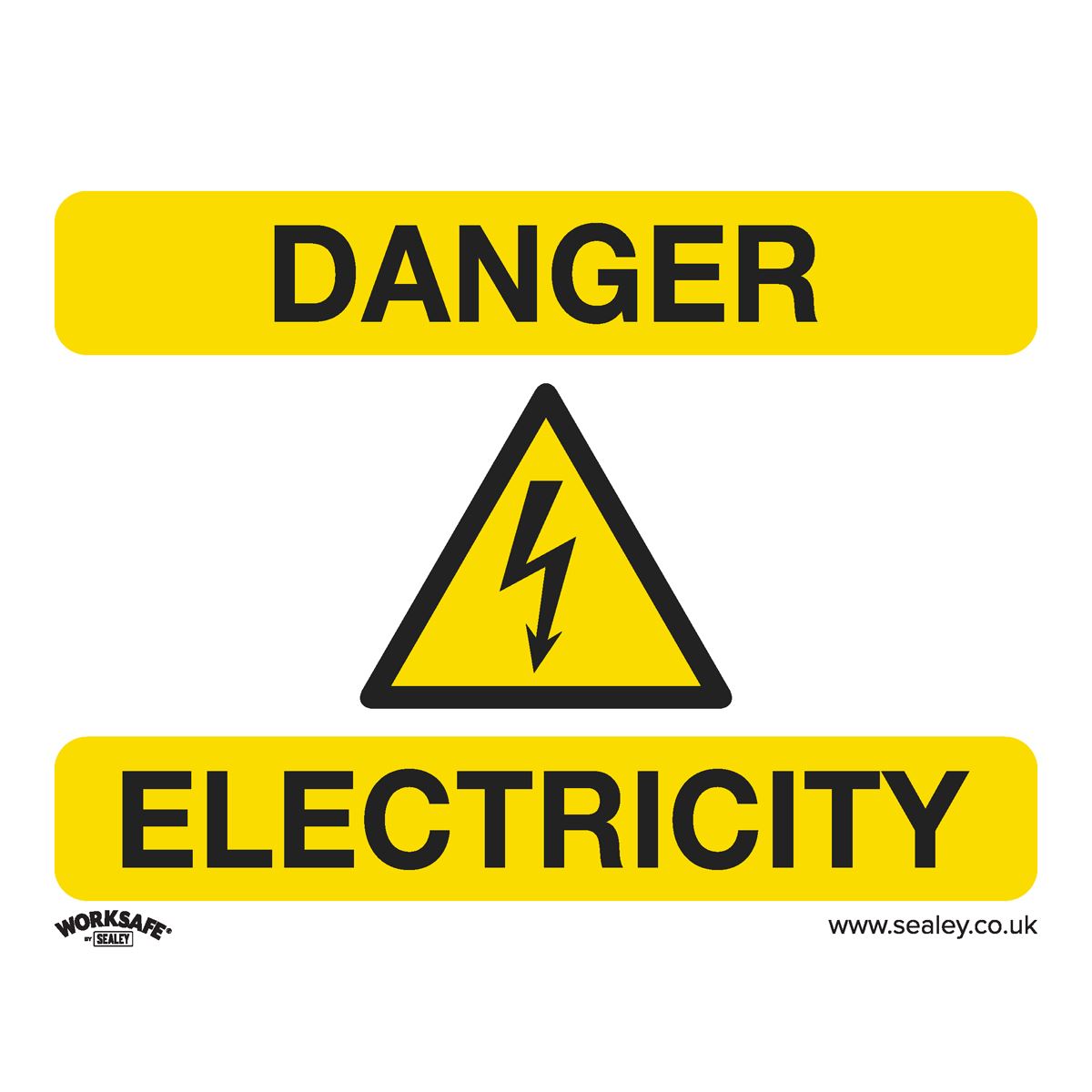 Sealey SS41P1 Warning Safety Sign - Danger Electricity - Rigid Plastic Sealey