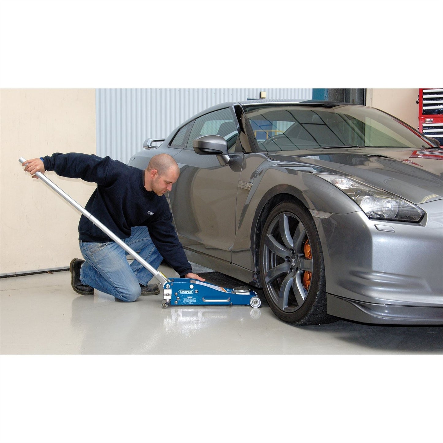 Draper 31479 Aluminium and Steel Low Profile Trolley Jack 2.5 Tonne Draper