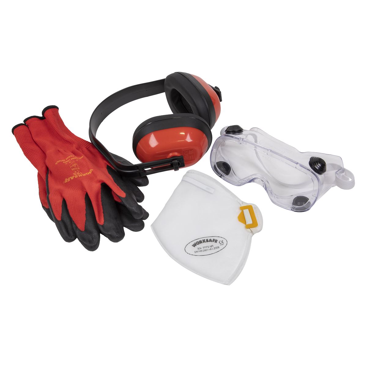 Sealey SEP4 Flexi Grip Gloves FFP2 Mask Goggles & Ear Defenders Sealey