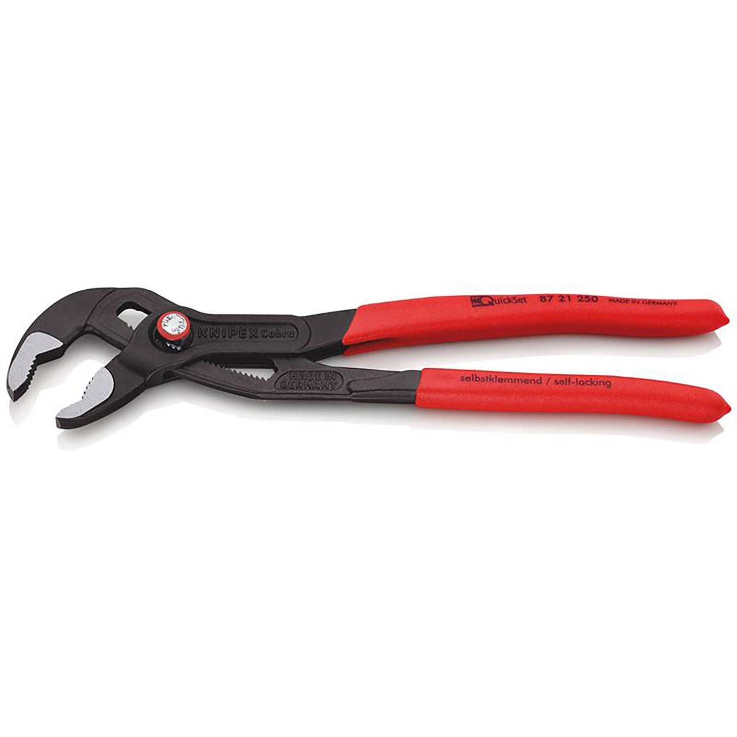 Knipex 53952 87 21 250 SB Cobra® QuickSet High-Tech Water Pump Pliers with non-slip plastic coating grey atramentized 250mm Knipex