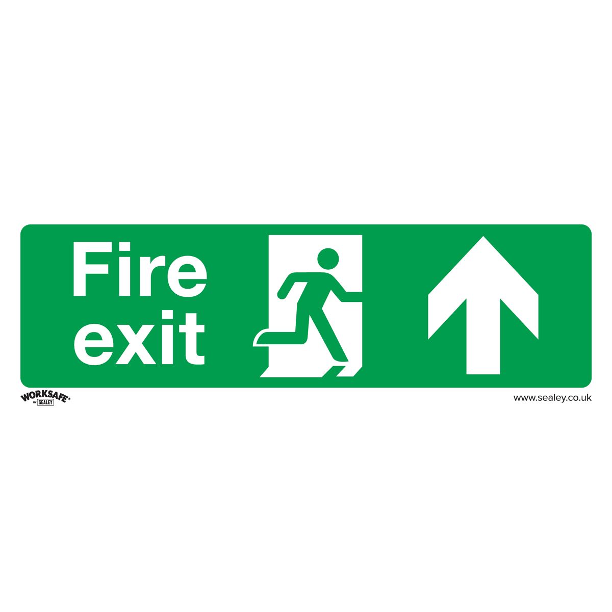 Sealey SS28P1 Safe Conditions Safety Sign - Fire Exit (Up) - Rigid Plastic Sealey