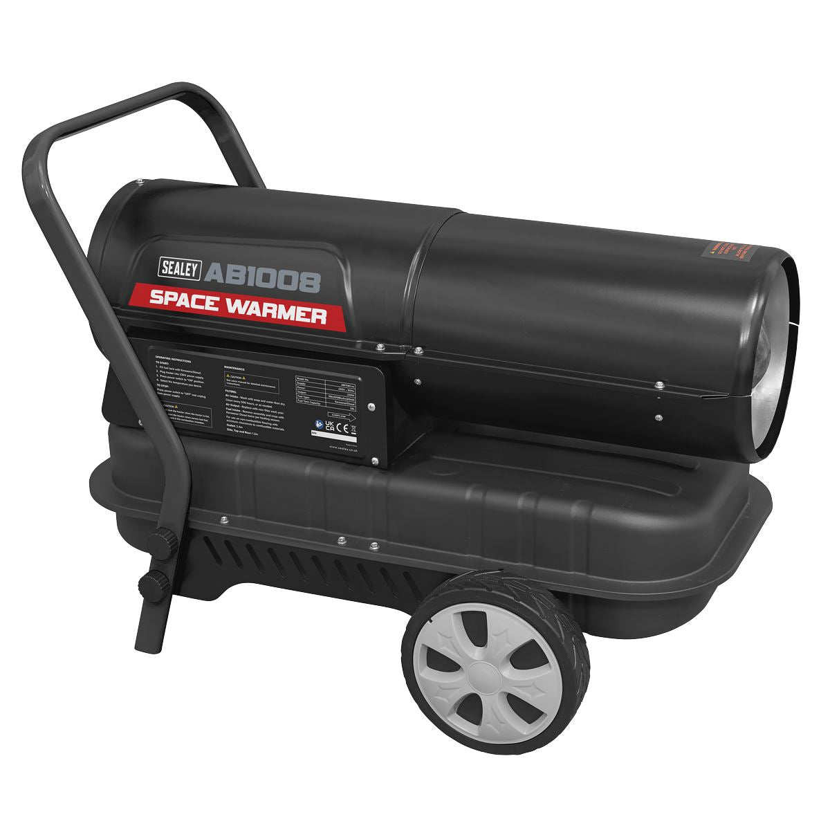 Sealey AB1008 Space Warmer® Kerosene/Diesel Heater 100000Btu/hr with Wheels Sealey