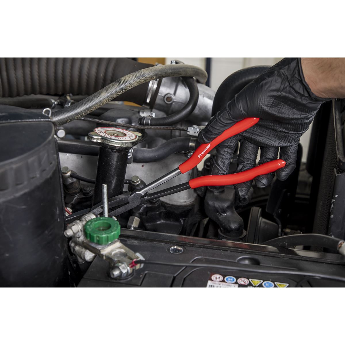 Sealey AK8592 Needle Nose Pliers 45° Double Joint Long Reach 335mm Sealey