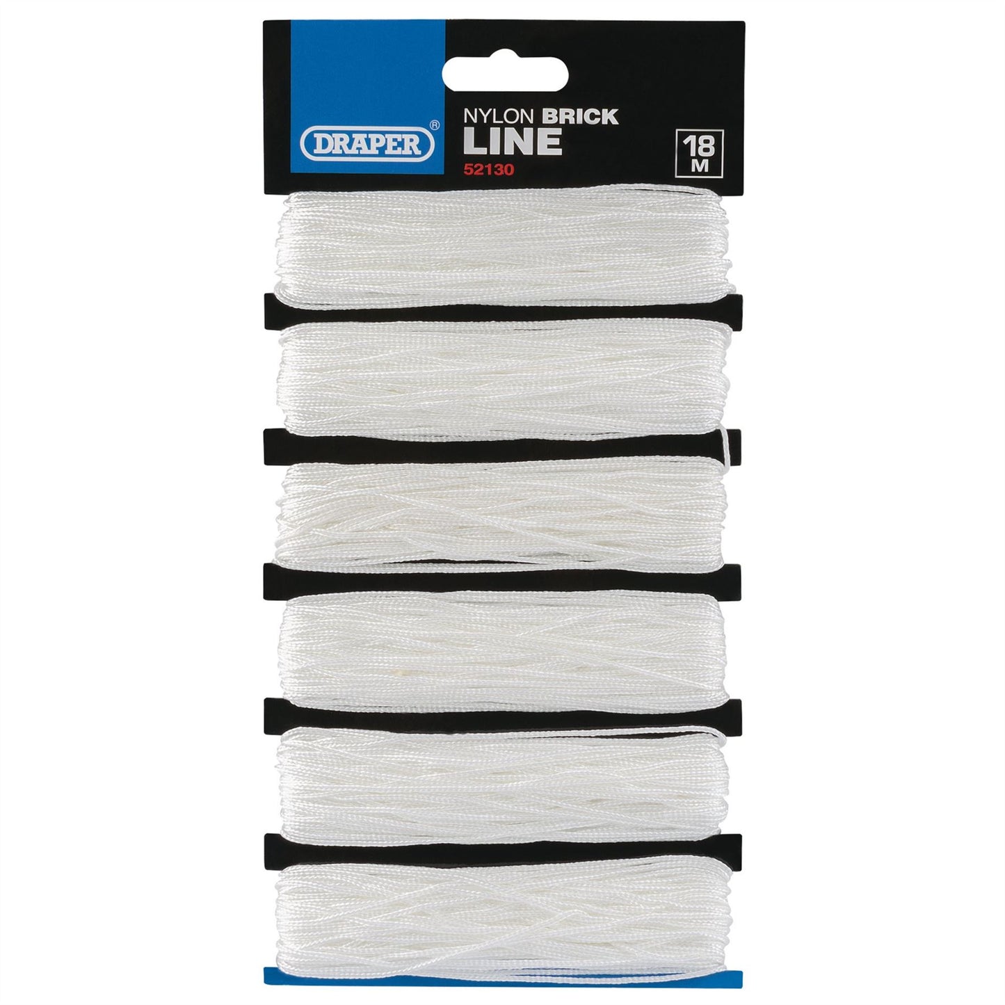 Draper 52130 Nylon Brick Line 18m White Pack of 6 Draper