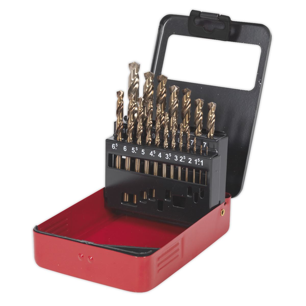 Sealey AK4701 HSS Cobalt Split Point Fully Ground Drill Bit Set 19pc Metric Sealey