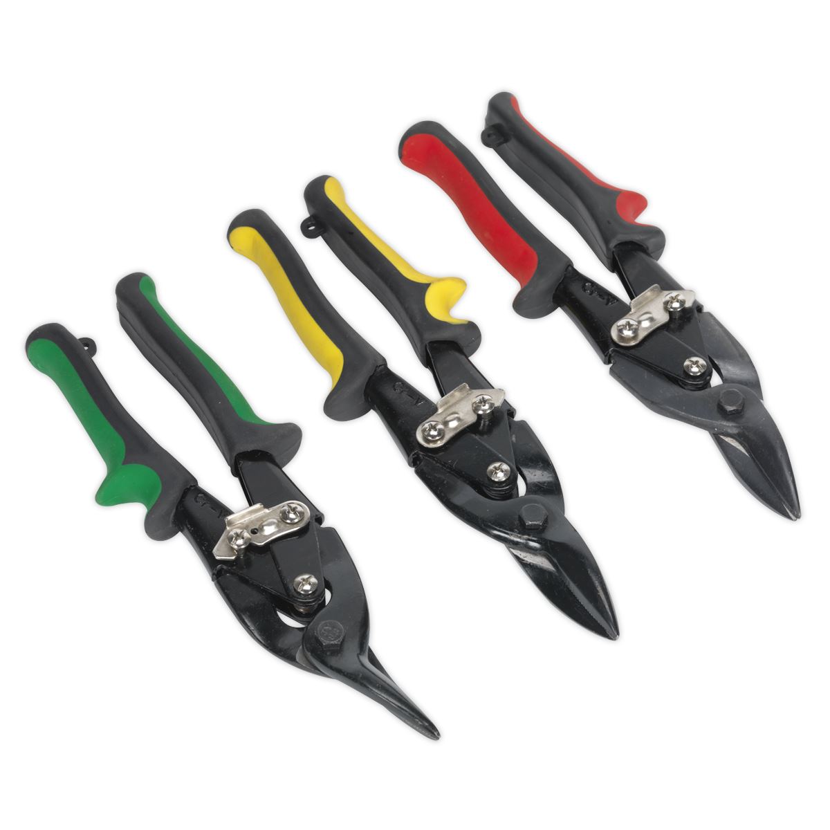 Sealey AK6907 Aviation Tin Snips Set 3pc Sealey