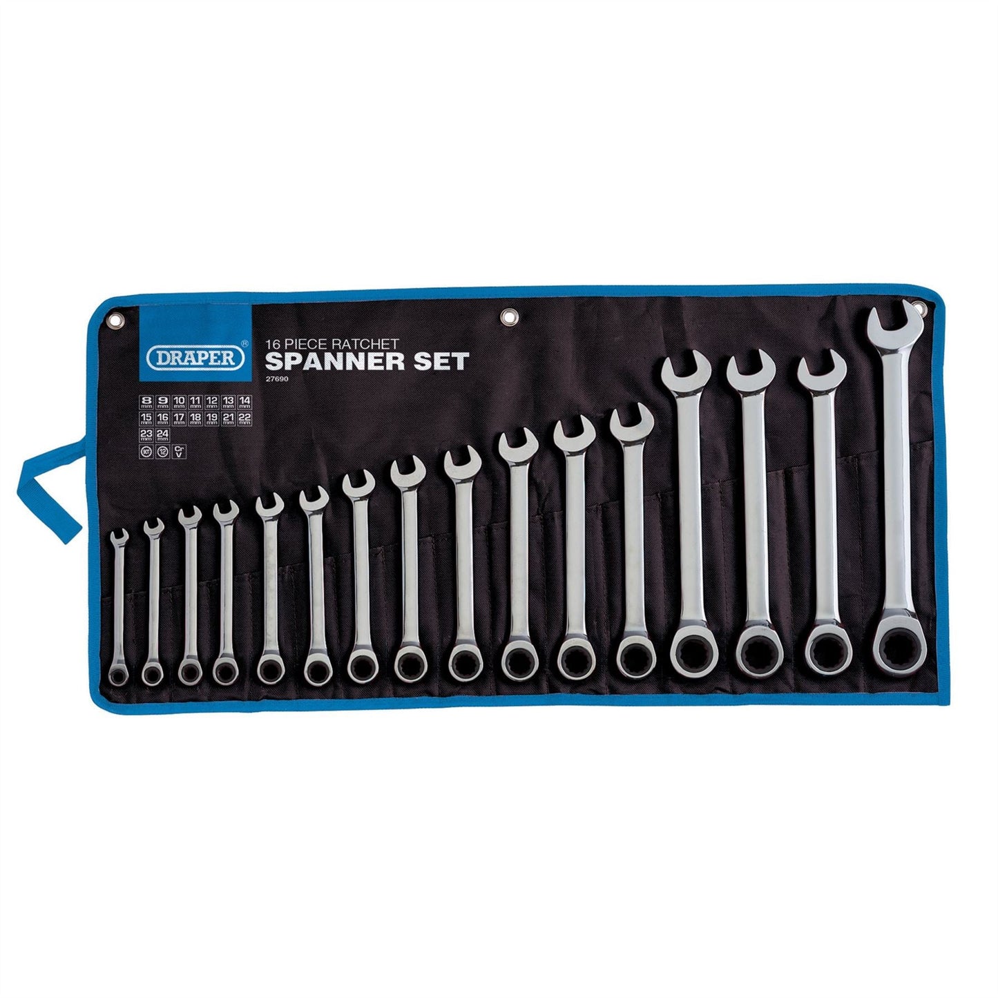 Draper 27690 HI-TORQ® Metric Ratchet Combination Spanner Set 16 Piece Draper