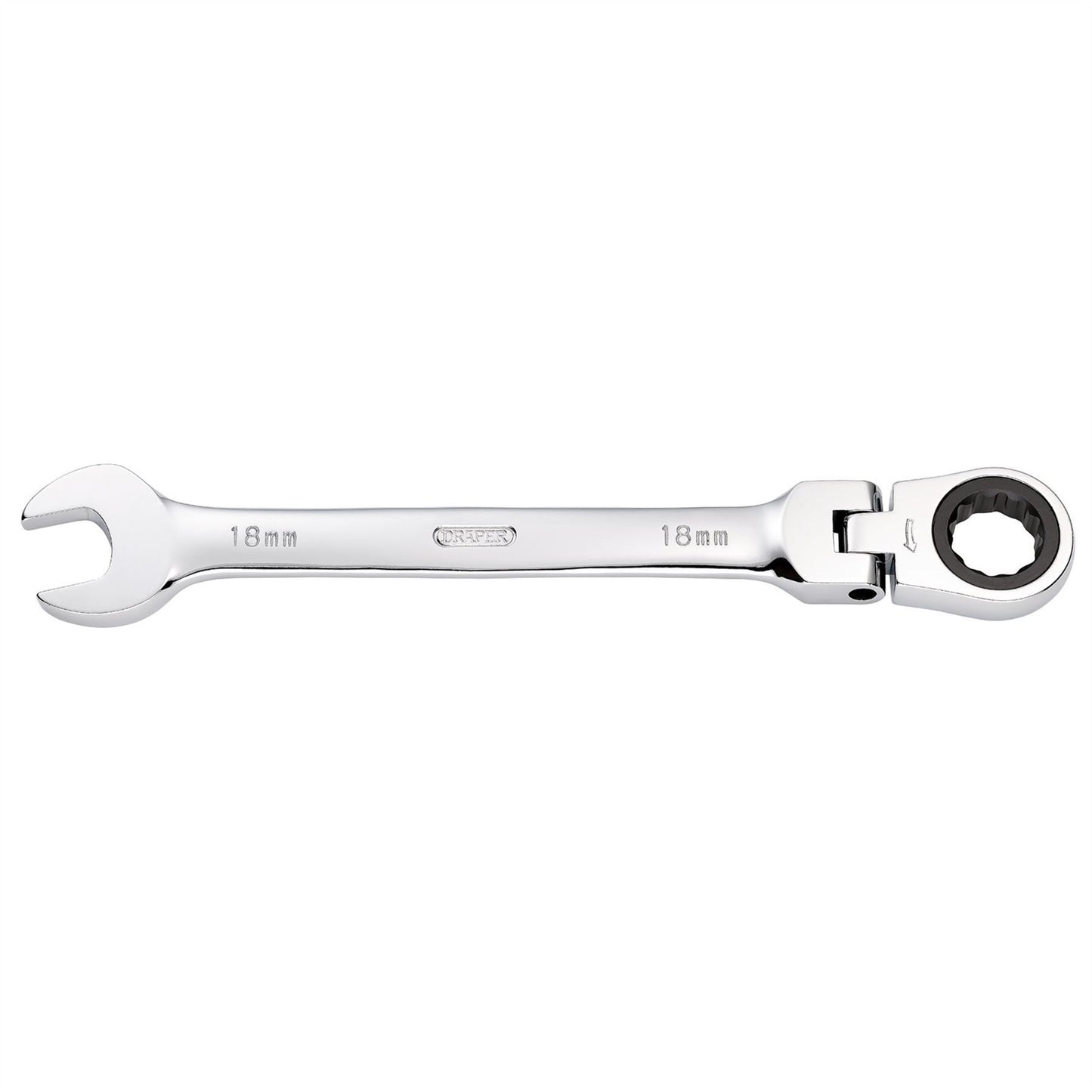 Draper 52020 HI-TORQ® Metric Flexible Head Ratcheting Combination Spanner 18mm Draper
