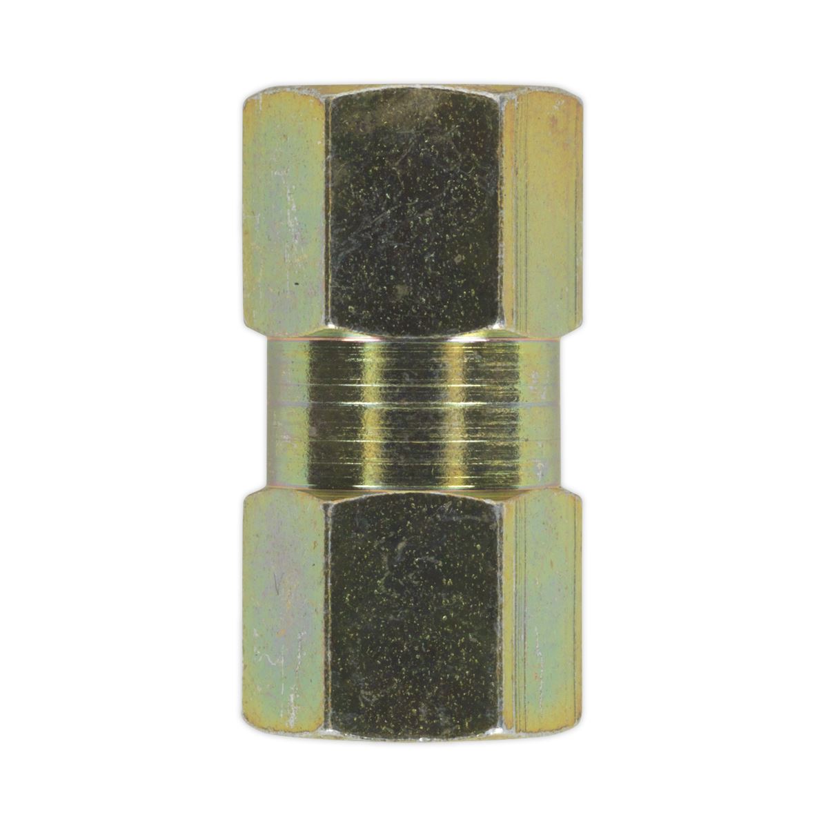Sealey BC10100F Brake Tube Connector M10 x 1mm Female to Female Pack of 10 Sealey
