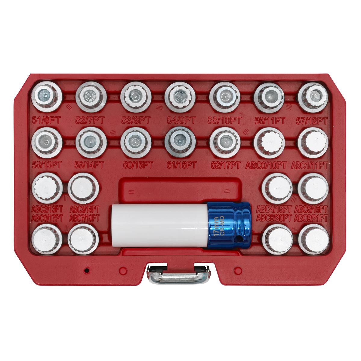 Sealey SX210 Locking Wheel Nut Key Set 23pc - VAG Sealey