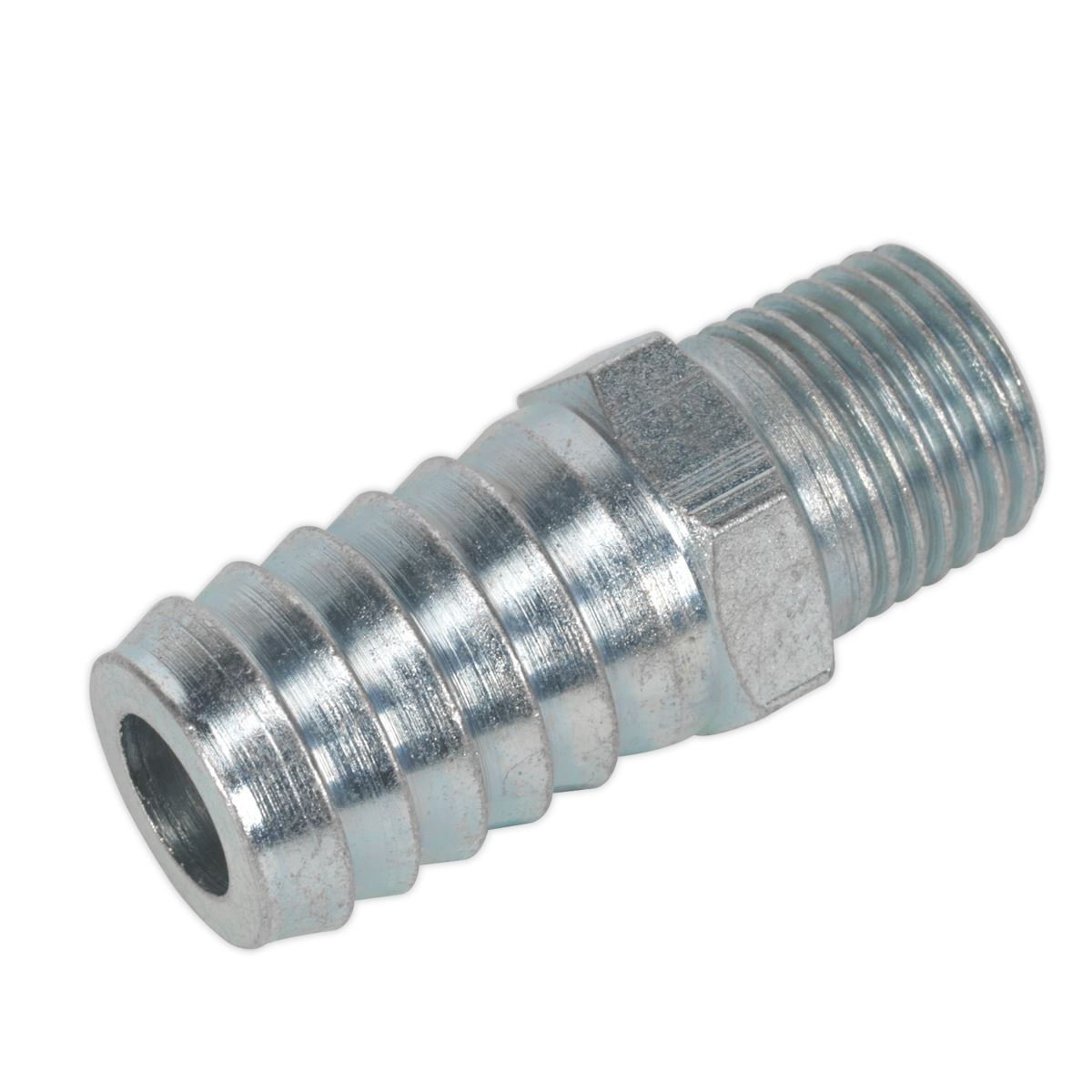 Sealey AC40 Screwed Tailpiece Male 1/4"BSPT - 1/2" Hose Pack of 5 Sealey