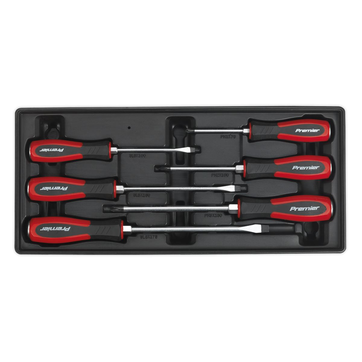 Sealey TBT29 Tool Tray with Hammer-Thru Screwdriver Set 6pc Sealey