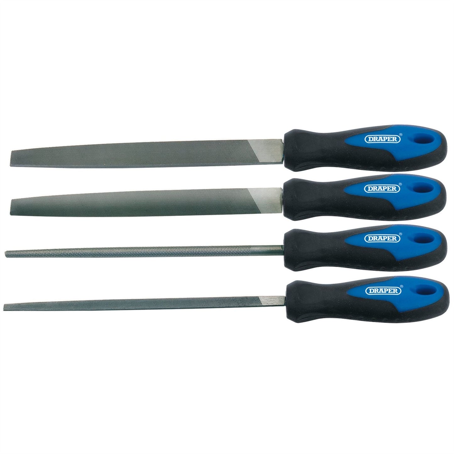 Draper 44962 Soft Grip Engineers File Set 200mm 4 Piece Draper