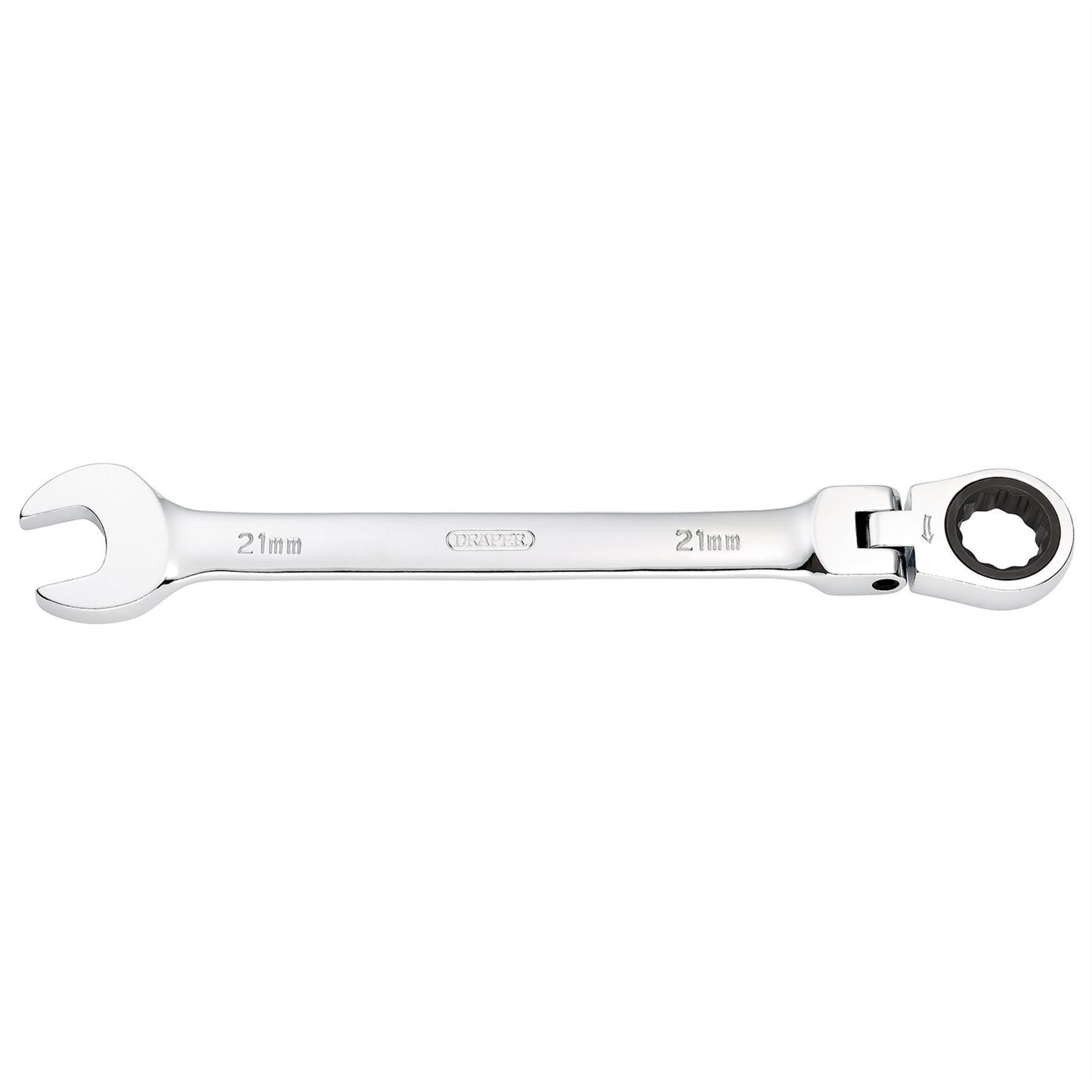 Draper 52022 HI-TORQ® Metric Flexible Head Ratcheting Combination Spanner 21mm Draper