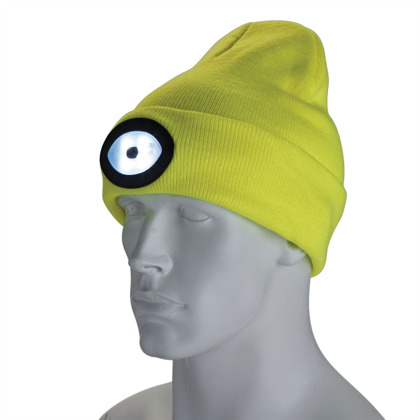 Draper 10008 Beanie Hat with Rechargeable Torch One Size 1W 100 Lumens High-vis Yellow Draper