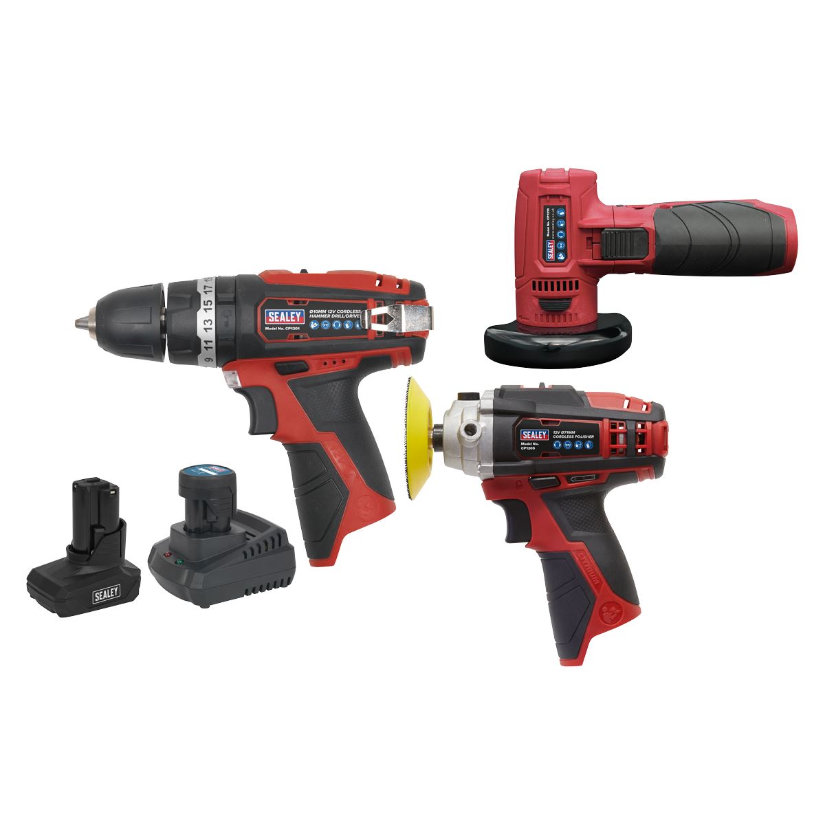 Sealey CP1200COMBO7 3 x 12V SV12 Series Cordless Power Tool Combo Kit Sealey
