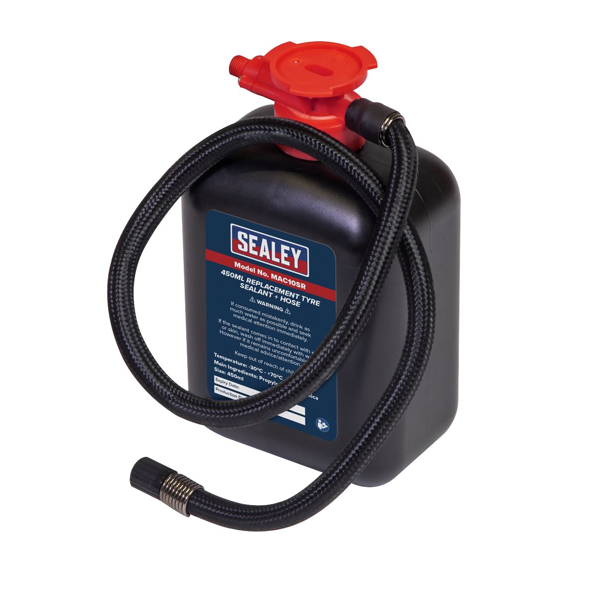 Sealey MAC10SR Replacement Tyre Sealant 450ml & Hose Sealey