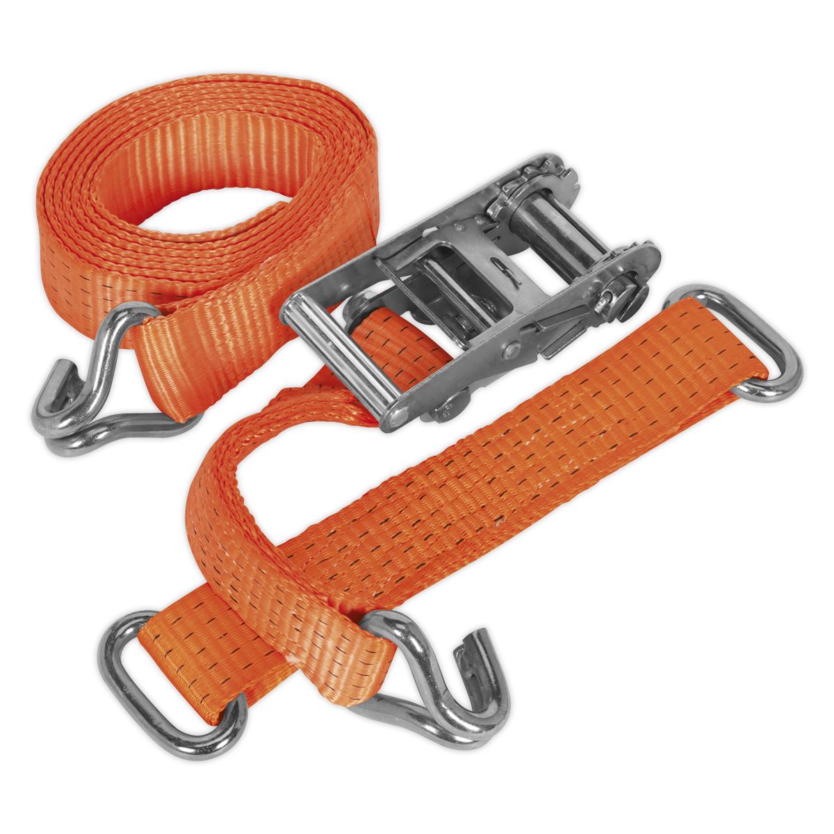 Sealey TDRWS Car Transporter Ratchet Strap 50mm x 3m Steel Wheel - Single 4500kg Breaking Strength Sealey