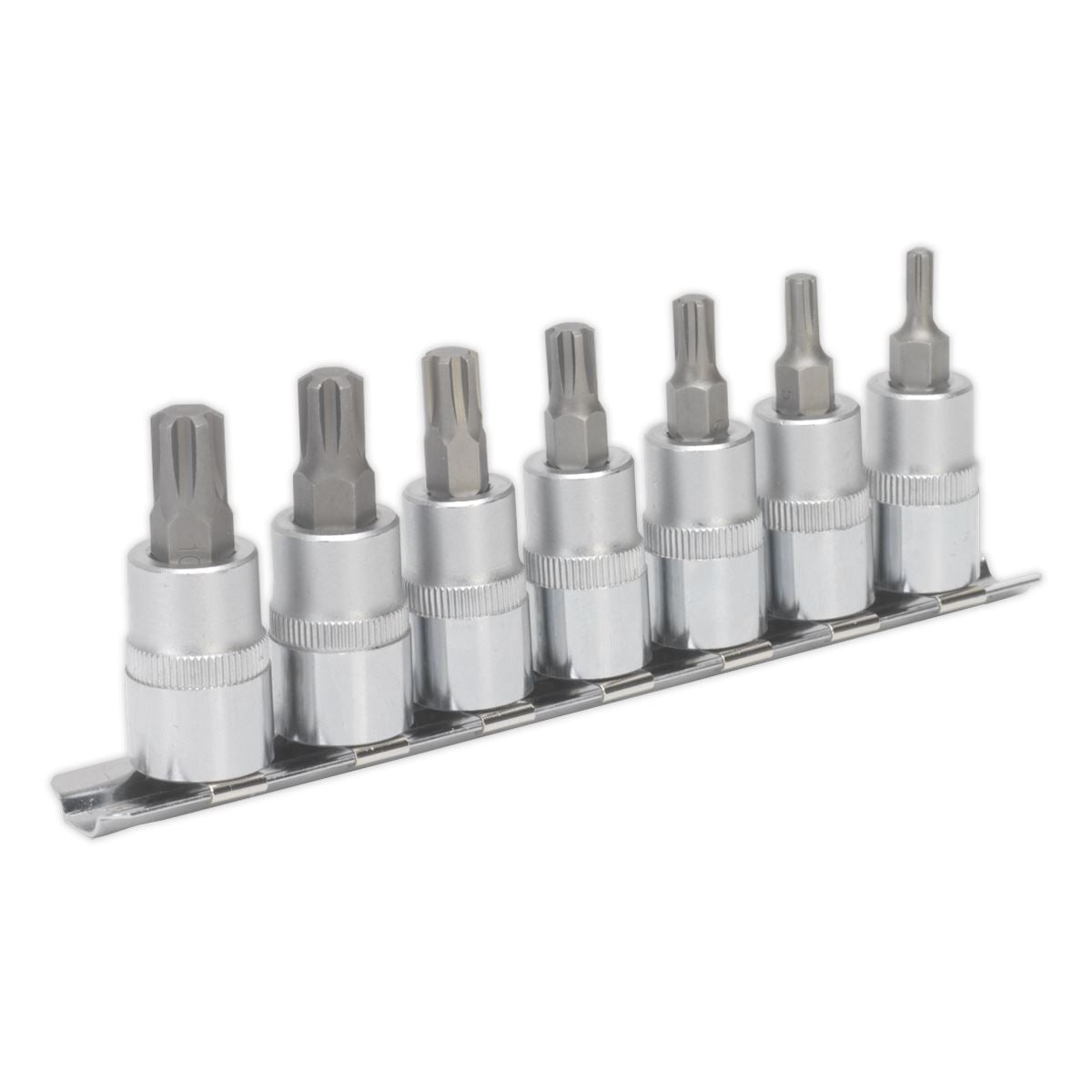 Sealey AK6232 Ribe Socket Bit Set 7pc 3/8"Sq Drive 50mm Sealey