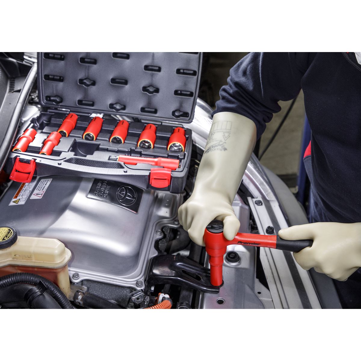 Sealey AK7943 Insulated Socket Set 10pc 1/2"Sq Drive 6pt WallDrive® VDE Approved Sealey