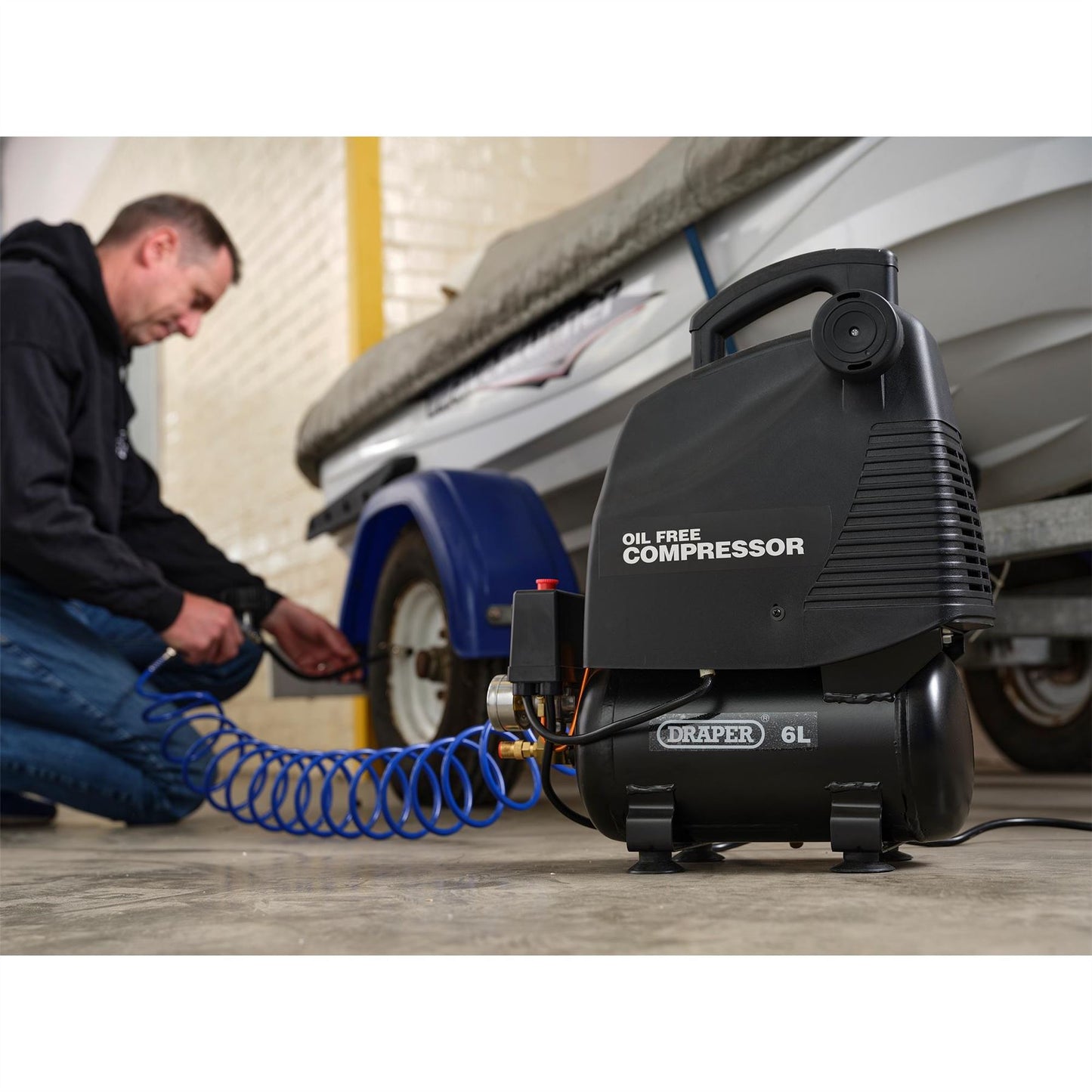 Draper 24974 6L Oil-Free Air Compressor 1.1kW/1.5hp Draper