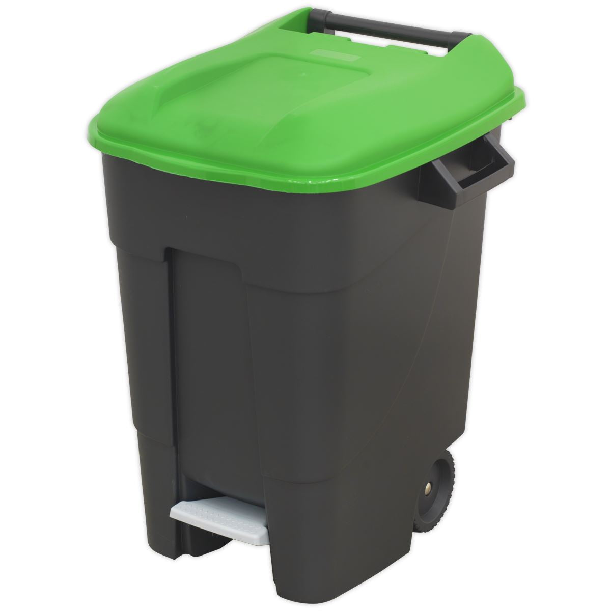 Sealey BM100PG Refuse/Wheelie Bin with Foot Pedal 100L - Green Sealey