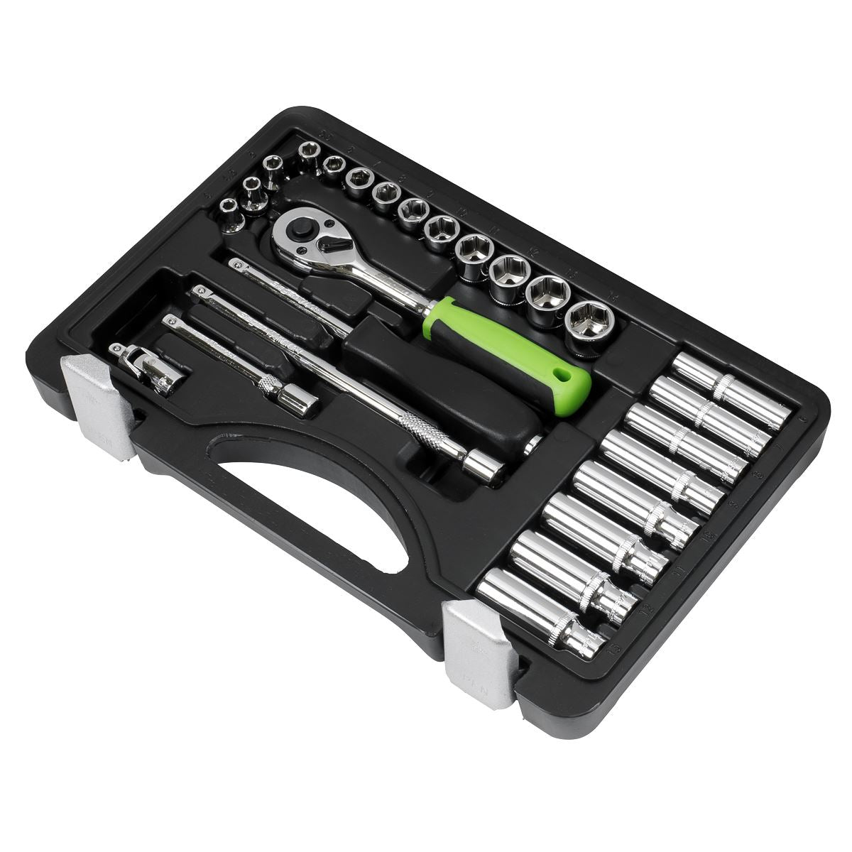 Siegen S01234 Socket Set 26pc 1/4"Sq Drive Metric Siegen