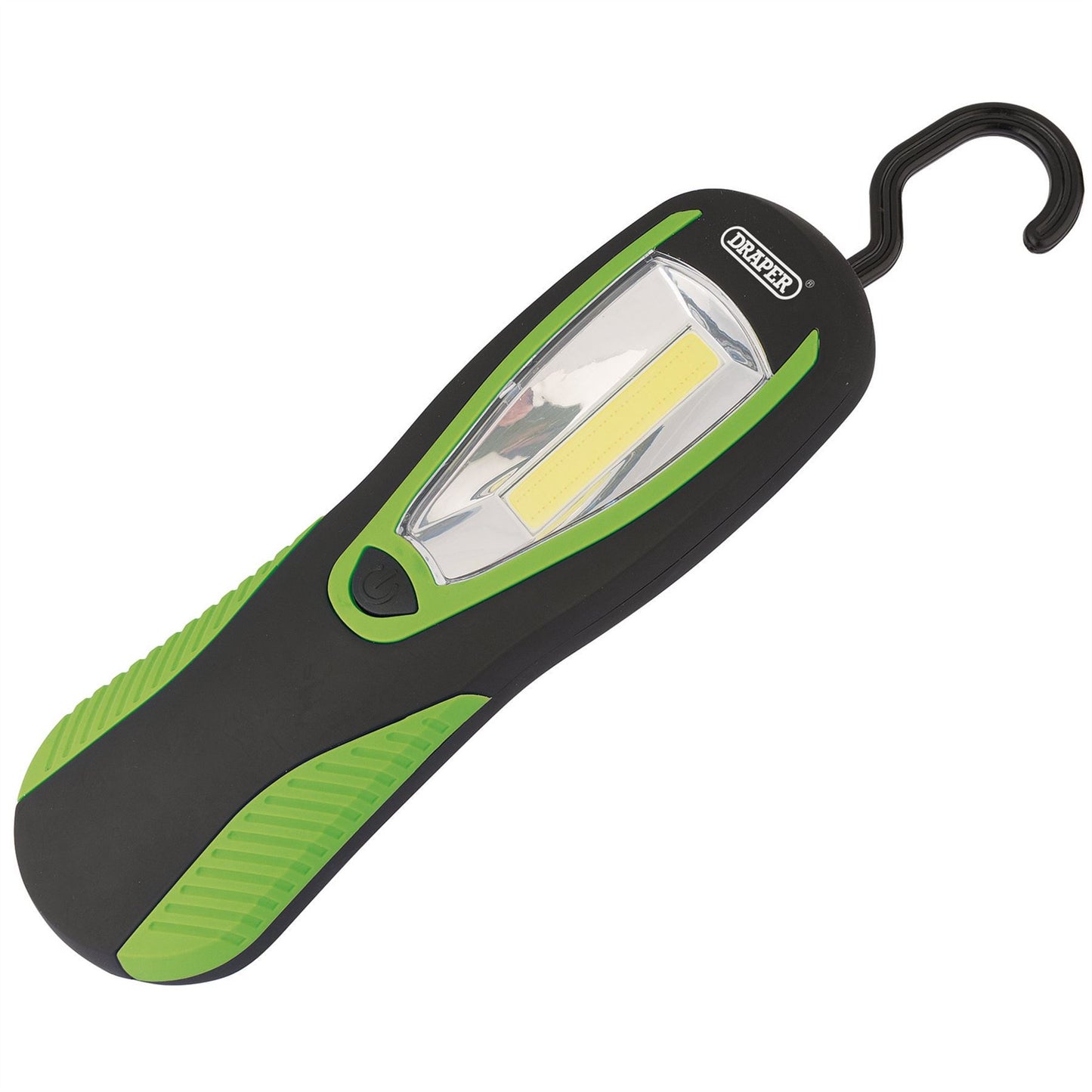 Draper 94520 COB LED Work Light with Magnetic Back and Hanging Hook 3W 200 Lumens Green 3 x AA Batteries Supplied Draper