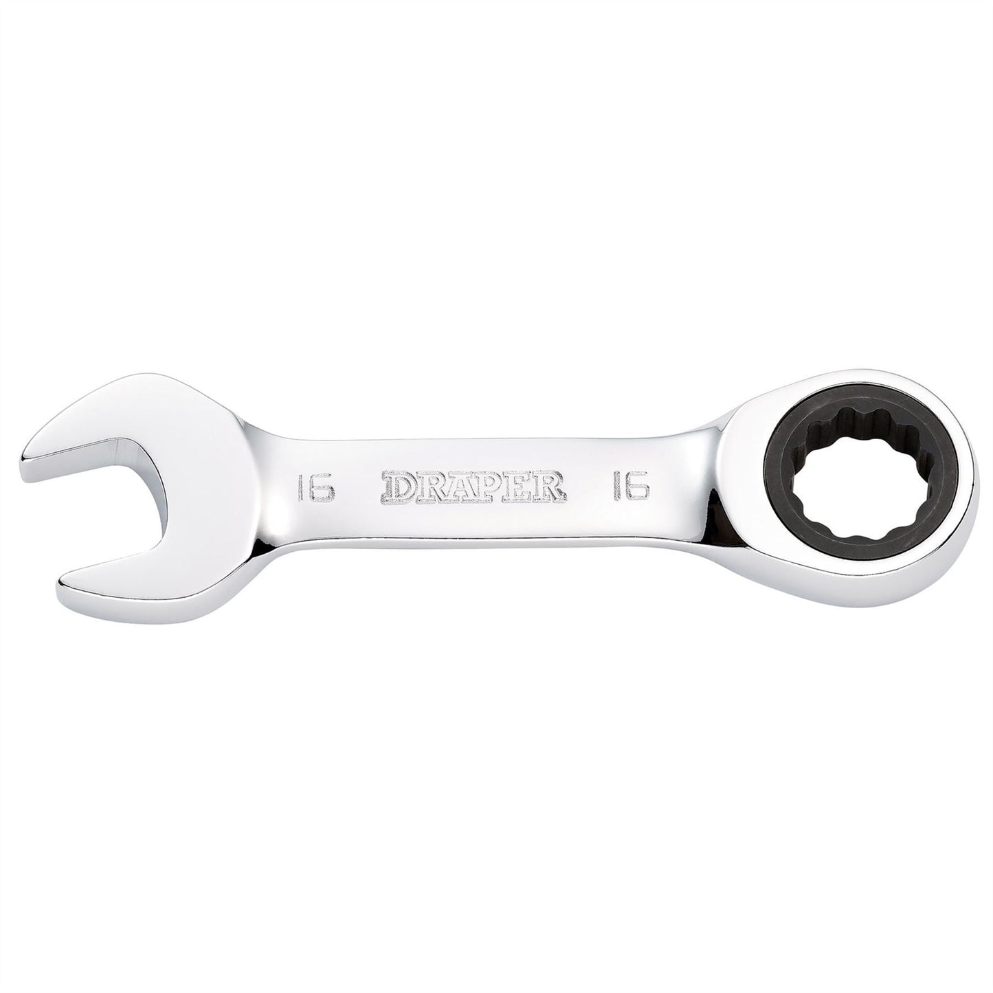 Draper 27911 HI-TORQ® Metric Stubby Ratchet Combination Spanner 16mm Draper