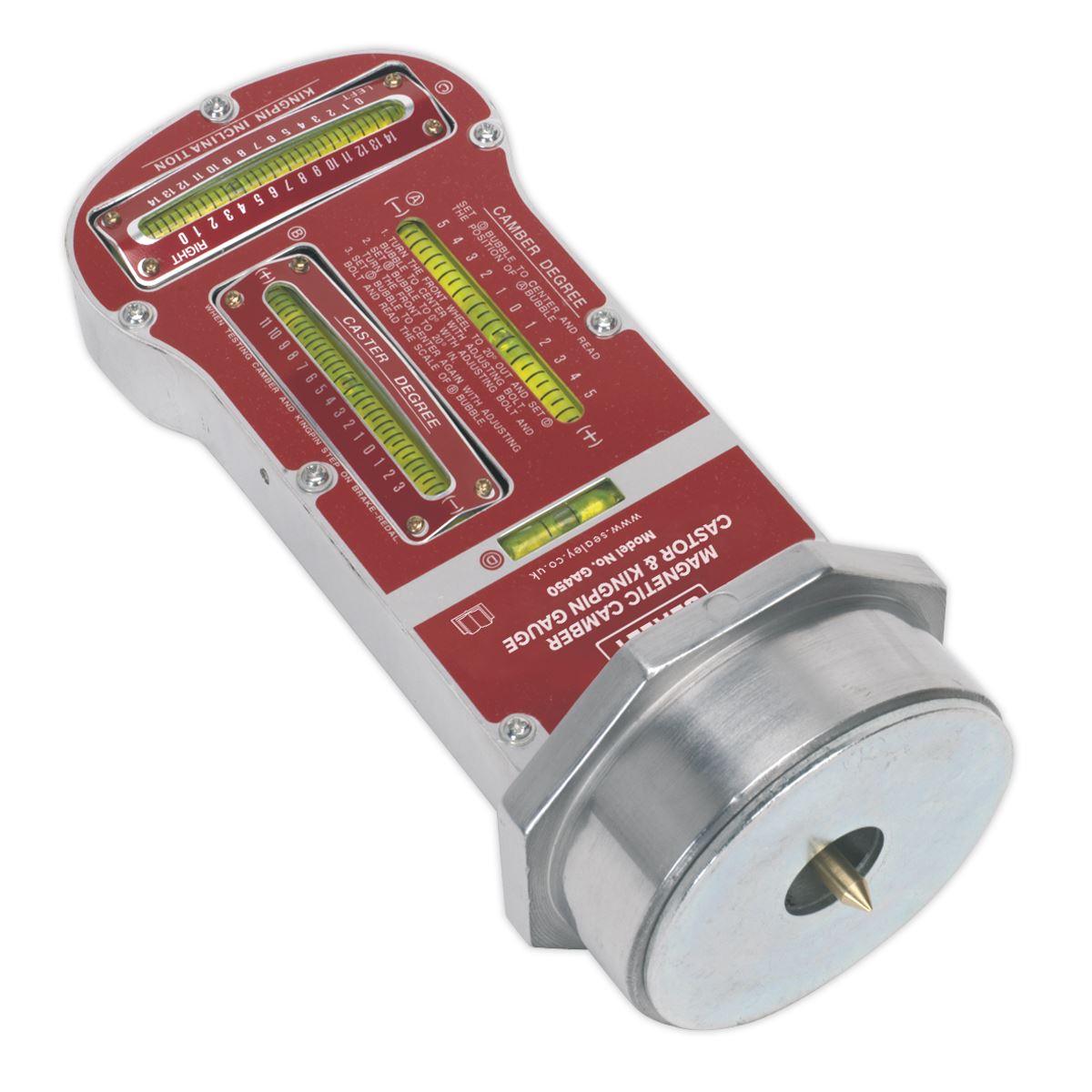 Sealey GA450 Magnetic Camber Castor & Kingpin Gauge Sealey