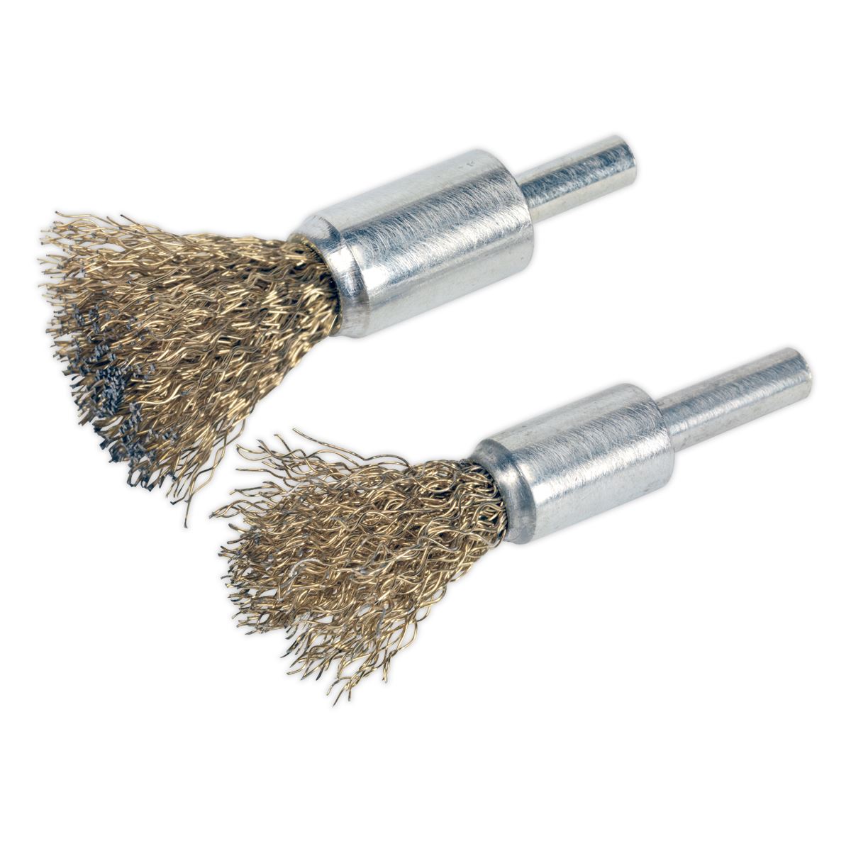 Sealey VS1801 Decarbonising Crimped Wire Brush Set 2pc Sealey