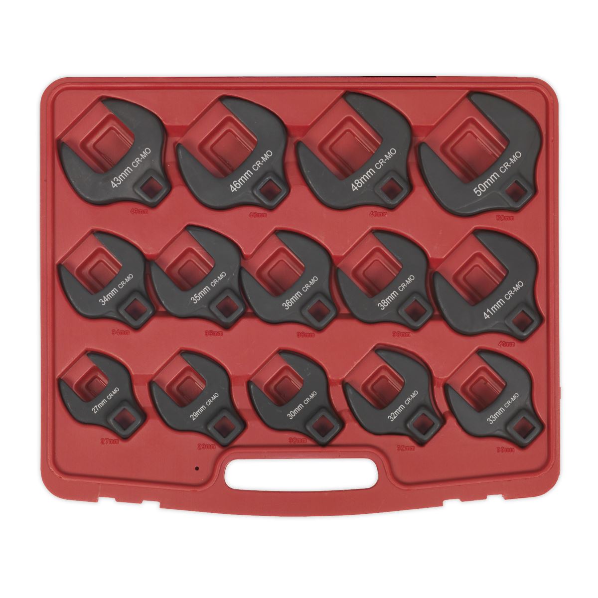 Sealey AK59831 Crow's Foot Spanner Set 14pc 1/2"Sq Drive Metric Sealey