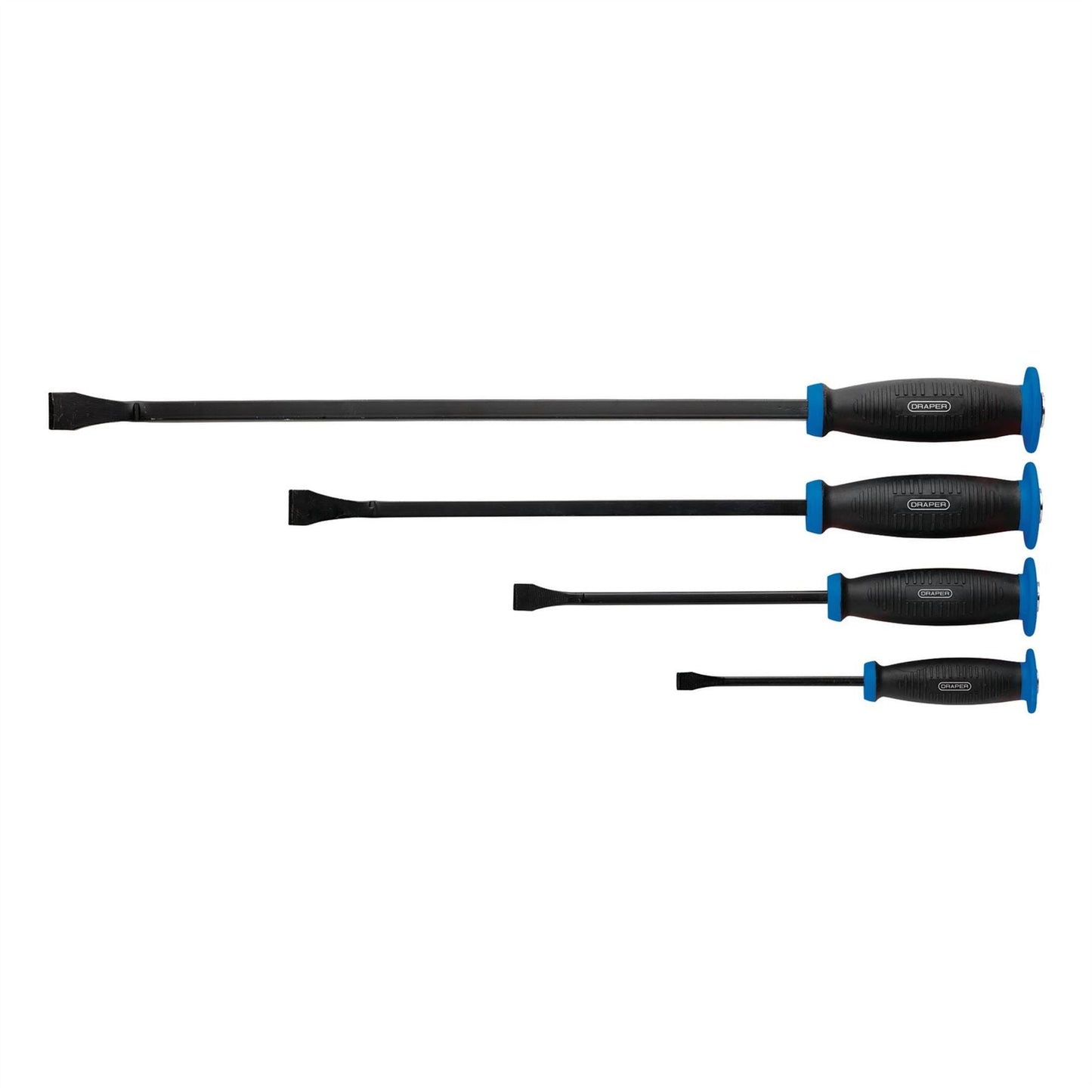 Draper 08559 Pound Thru' Soft Grip Pry Bar Set with Hand Guard 4 Piece Draper