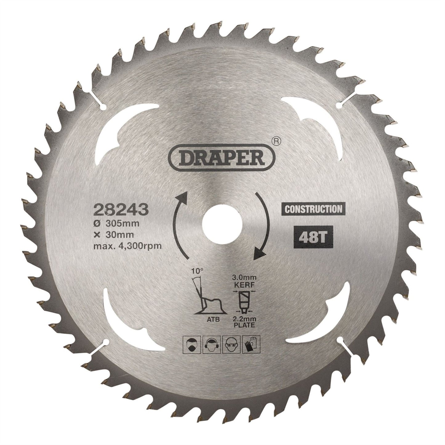 Draper 28243 TCT Construction Circular Saw Blade 305 x 30mm 48T Draper