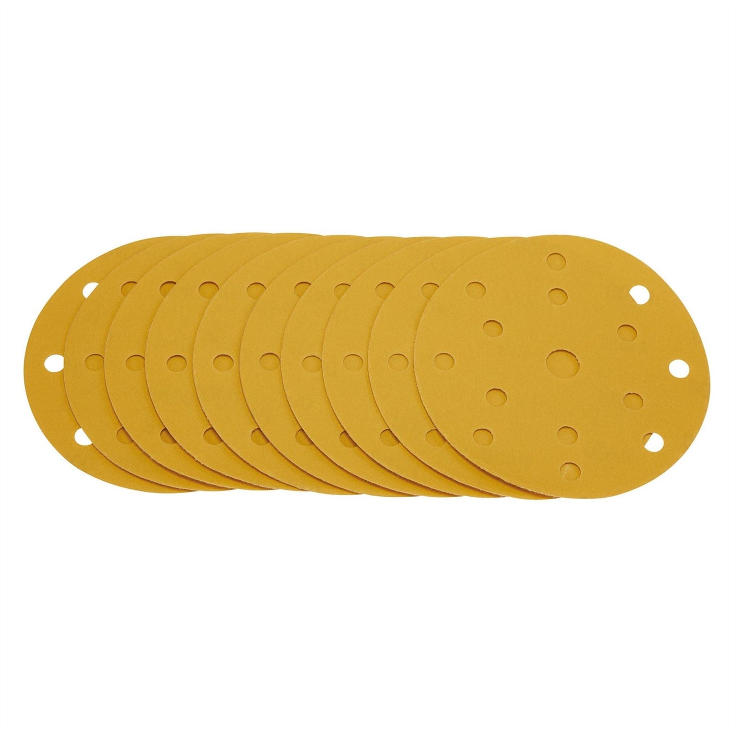 Draper 08478 Gold Sanding Discs with Hook & Loop 150mm 400 Grit 15 Dust Extraction Holes Pack of 10 Draper