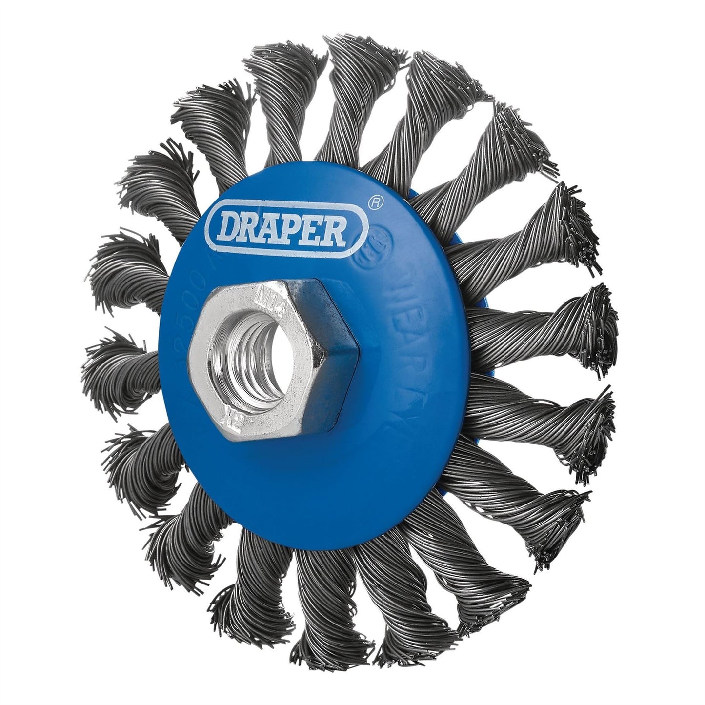 Draper 08062 Steel Bevelled Twist-Knot Wire Wheel Brush 100mm M14 Draper