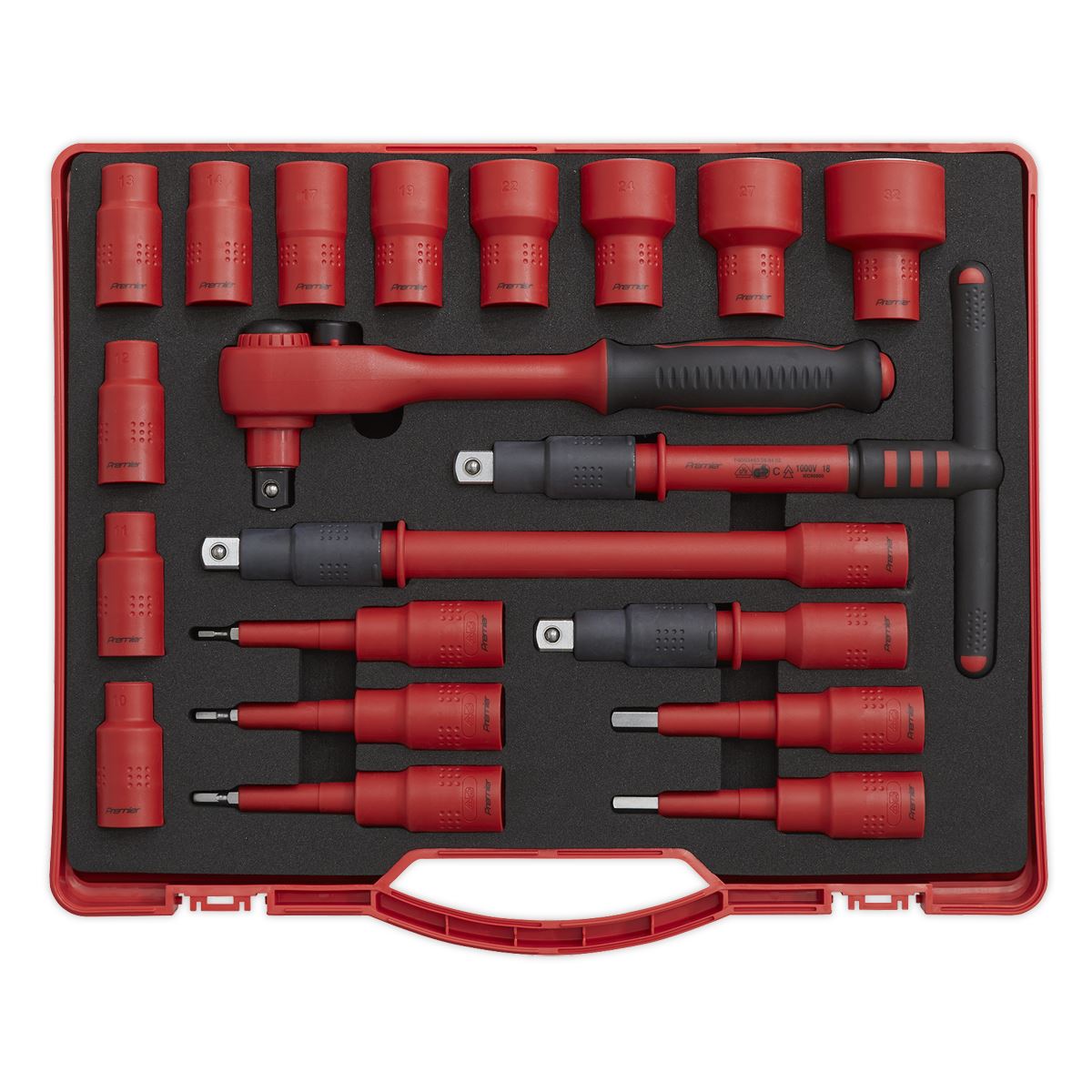 Sealey AK7941 Insulated Socket Set 20pc 1/2"Sq Drive WallDrive® VDE Approved Sealey