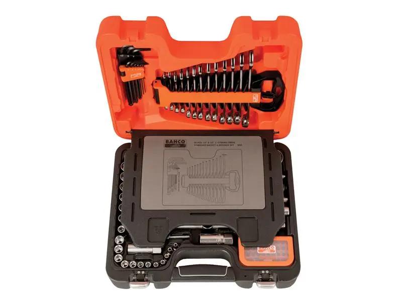 Bahco S95 1/4in & 1/2in Drive Socket & Mech Set of 95 Metric BAHS95 Bahco