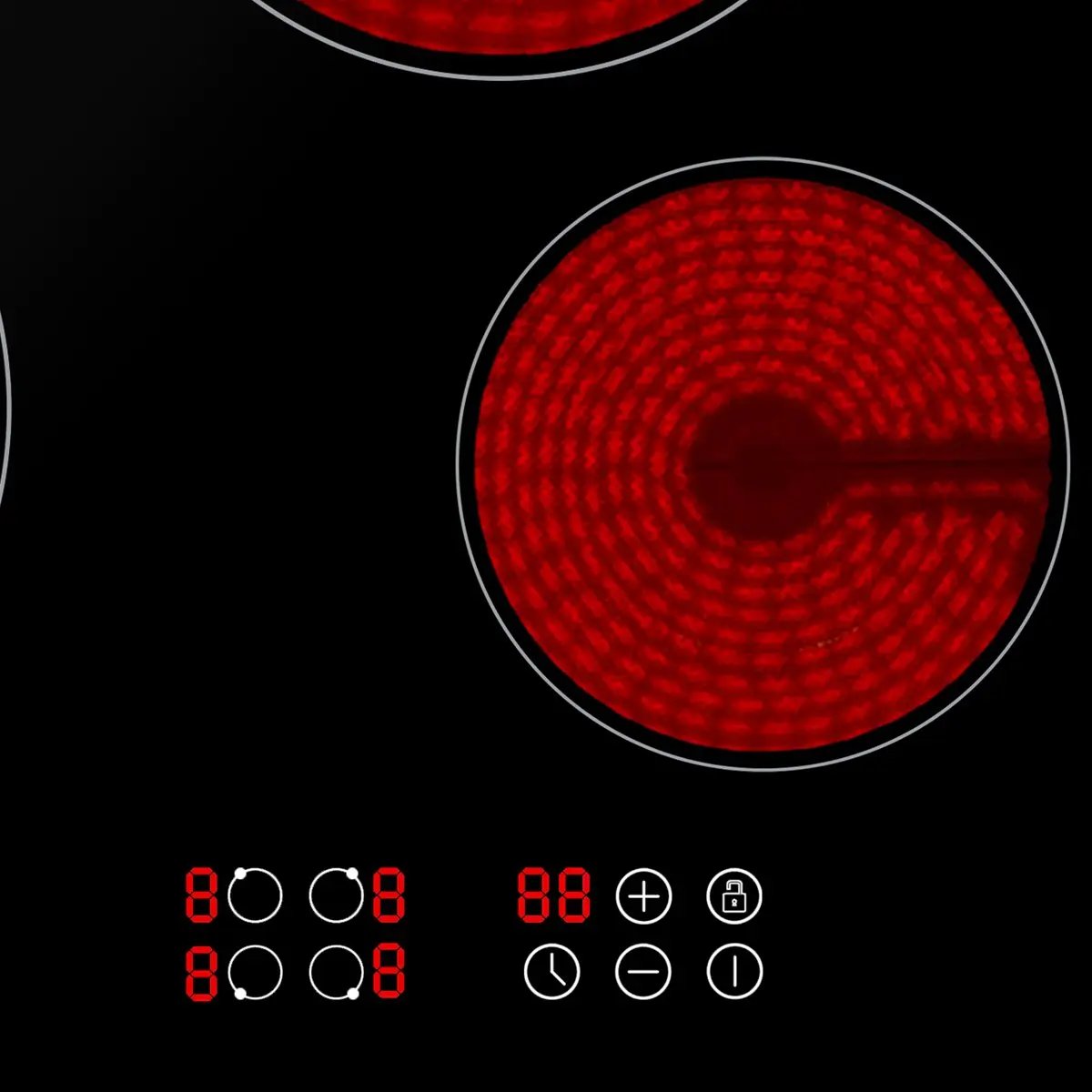 Baridi DH131 60cm Built-In Ceramic Hob 4 Cooking Zones Black Glass 6000W with Touch Controls Timer Baridi