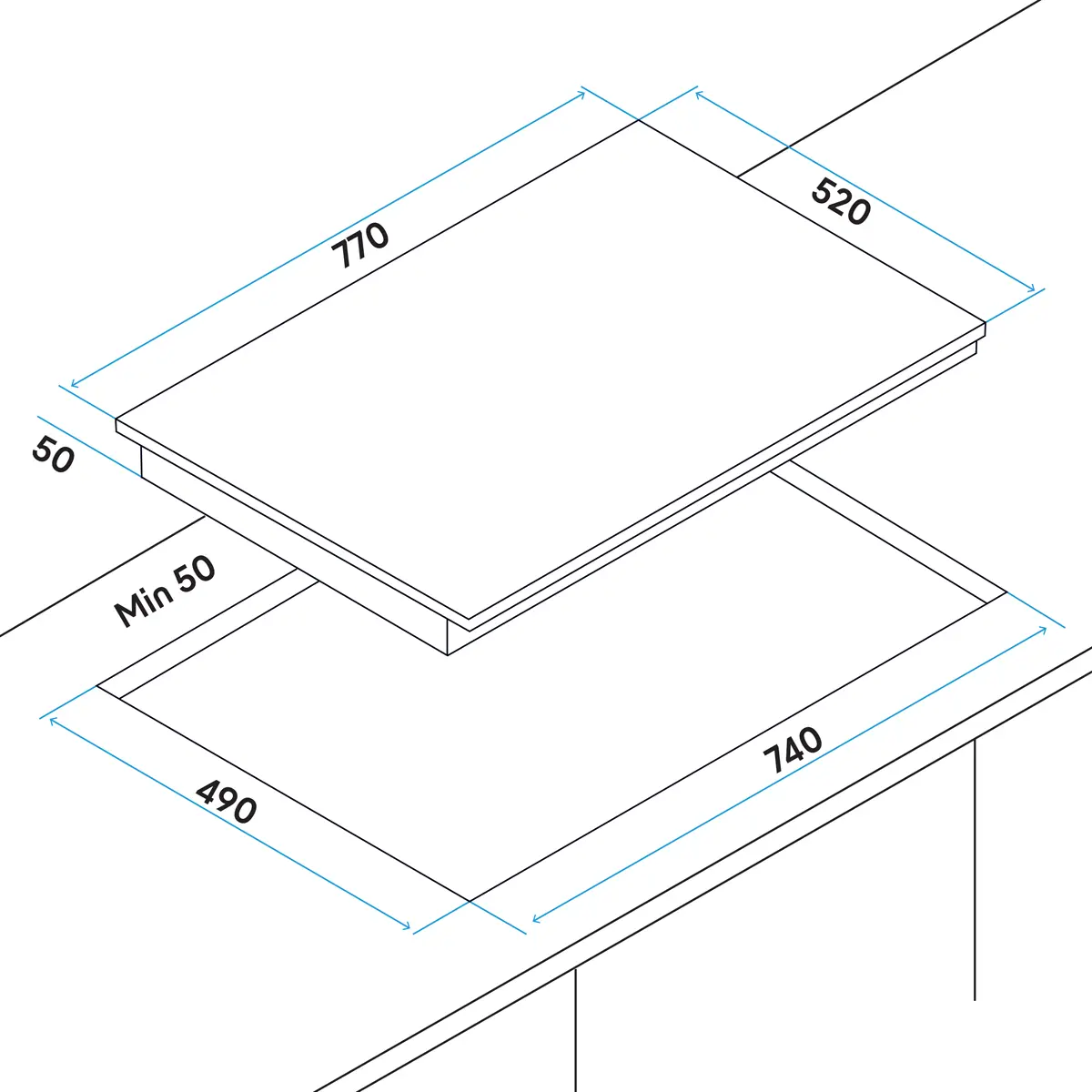 Baridi DH175 77cm Built-In Ceramic Hob with 5 Cooking Zones Black Glass 8200W with Slider Touch Controls Timer Baridi