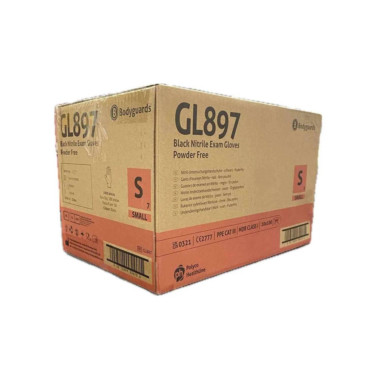 Bodyguards GL897 Black Nitrile Disposable Gloves – Box of 100 Bodyguards