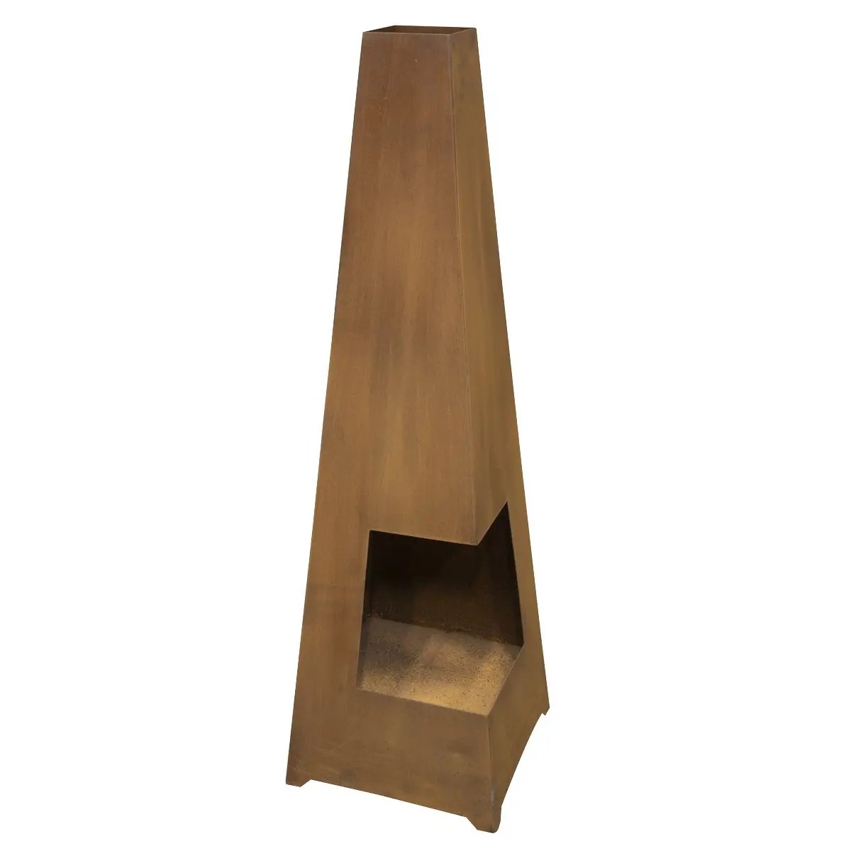 Dellonda DG106 Chiminea Wood Burner Heater for Outdoors W45cm x H150cm Corten Steel Dellonda