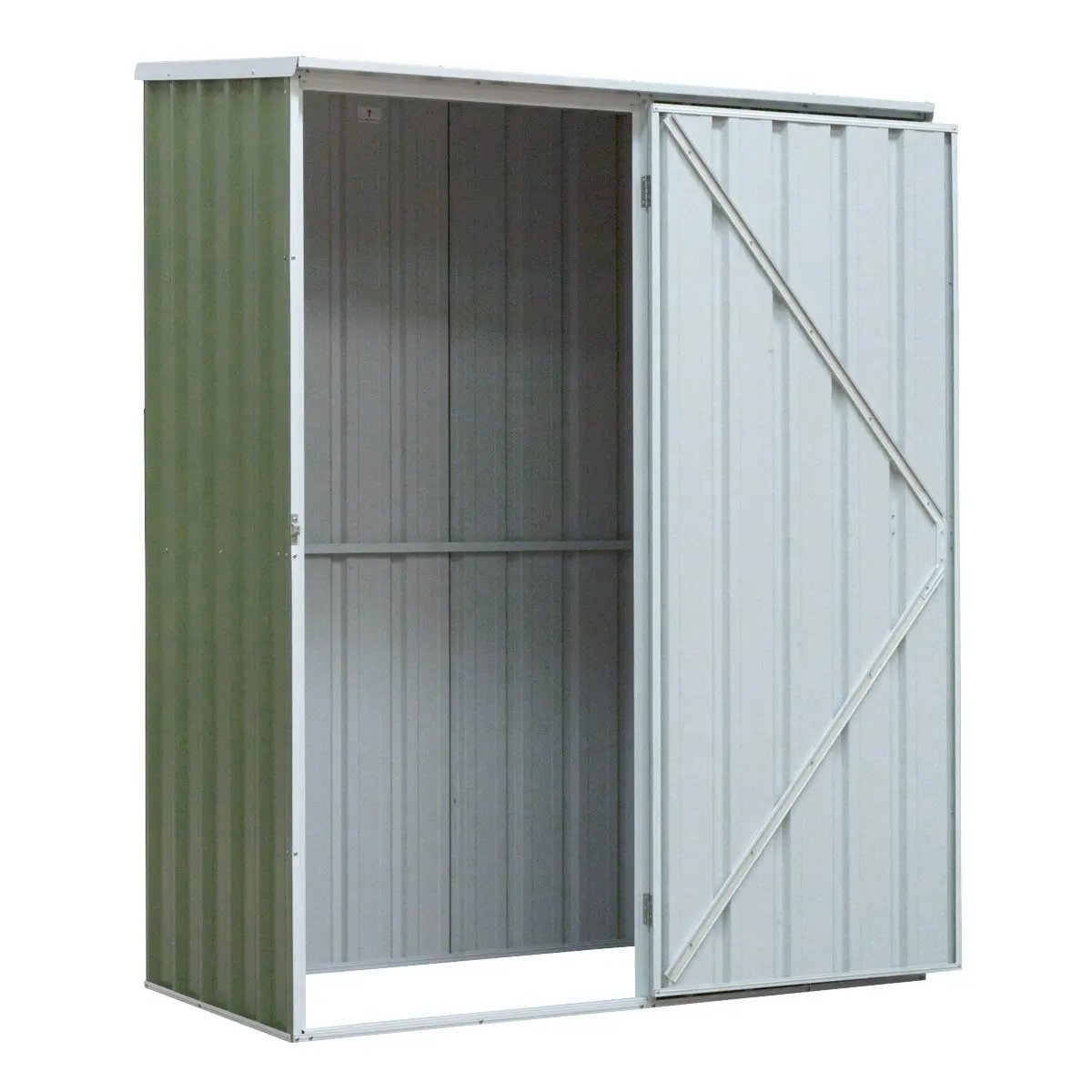 Dellonda DG113 Galvanized Steel Garden/Outdoor/Storage Shed 1.5 x 0.8 x 1.9m Pent Style Roof - Green Dellonda