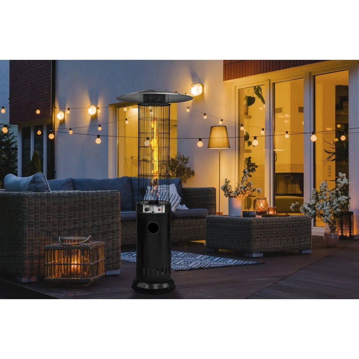 Dellonda DG124 Gas Patio Heater 13kW for Commercial & Domestic Use Black Dellonda
