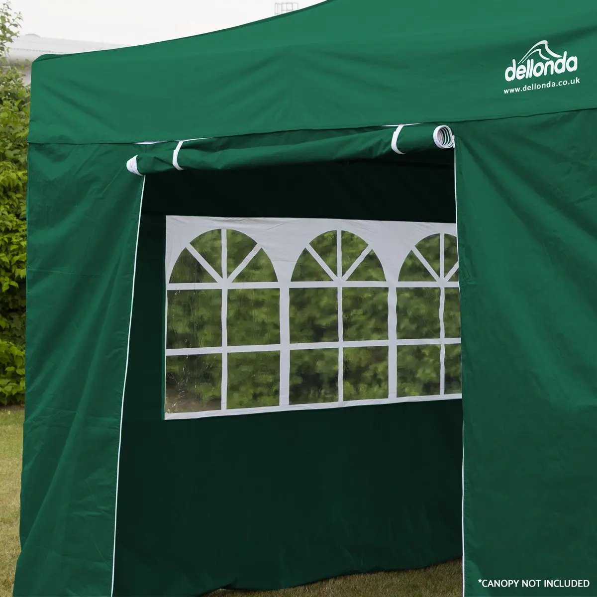 Dellonda DG148 Premium Gazebo/Marquee Side Walls/Doors/Windows Fits 3 x 3m Models - Dark Green Dellonda