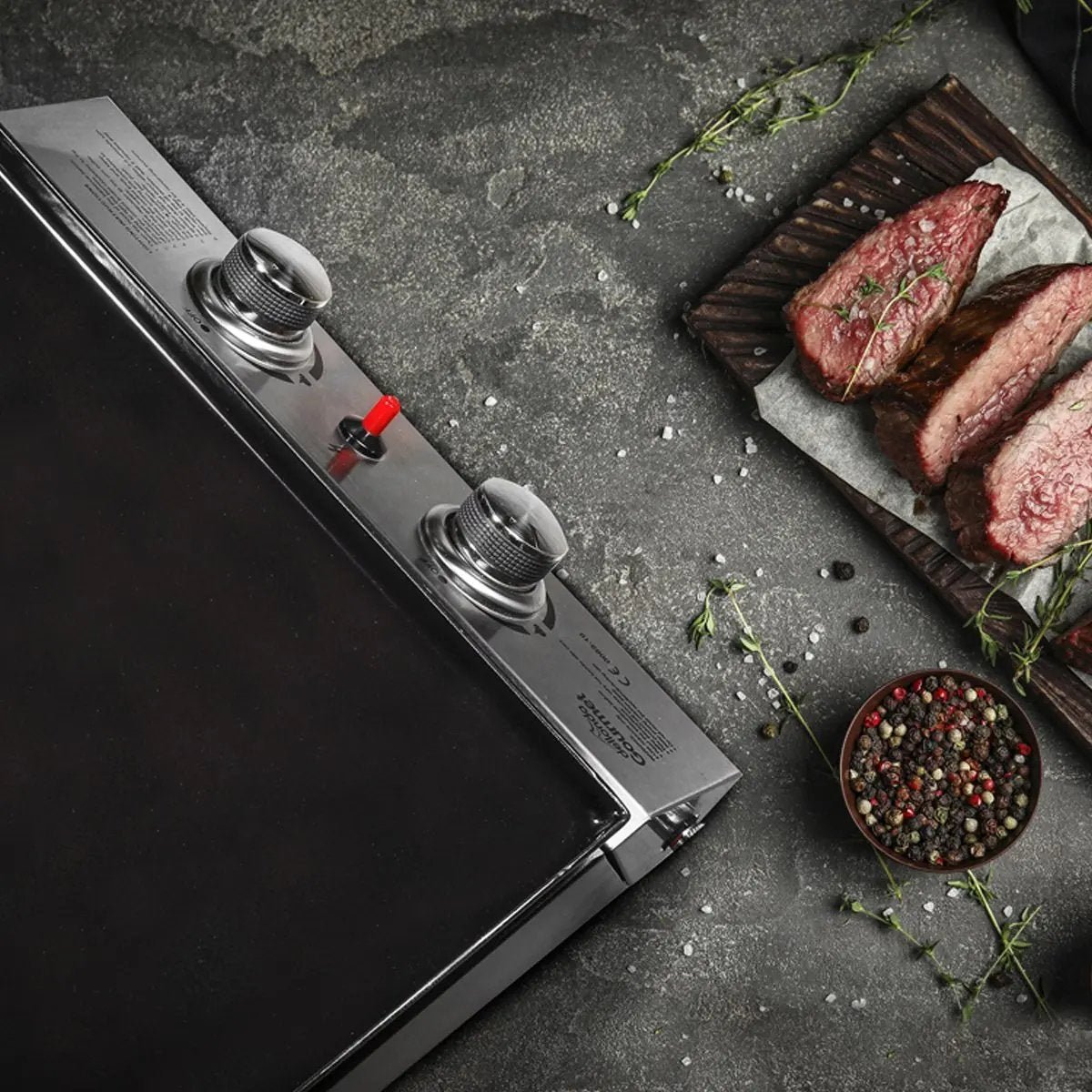 Dellonda DG21 2 Burner Portable Gas Plancha 5kW BBQ Griddle Stainless Steel Dellonda