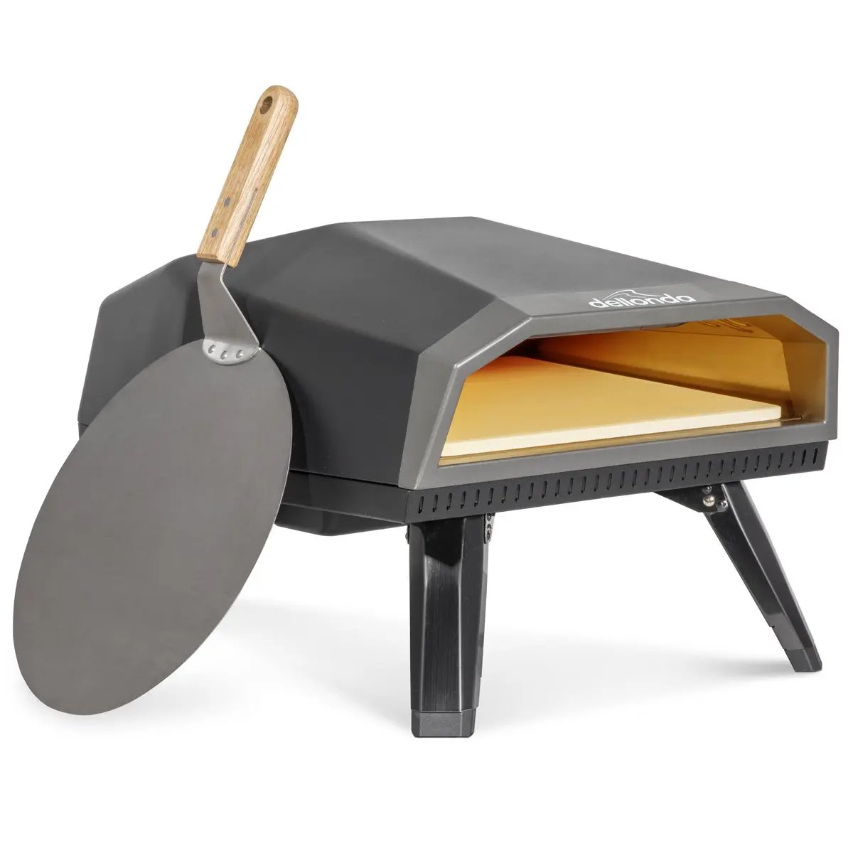 Dellonda DG257 Gas Pizza Oven with Gas Regulator Water Resistant Cover/Carry Bag & 12" Pizza Peel Dellonda